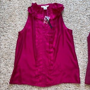 Women’s 100% pink silk tank top